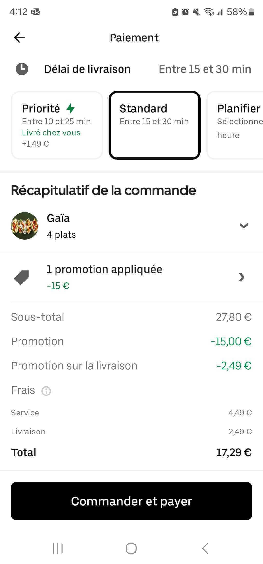 Comment mettre un code promo sur l'application Uber Eats